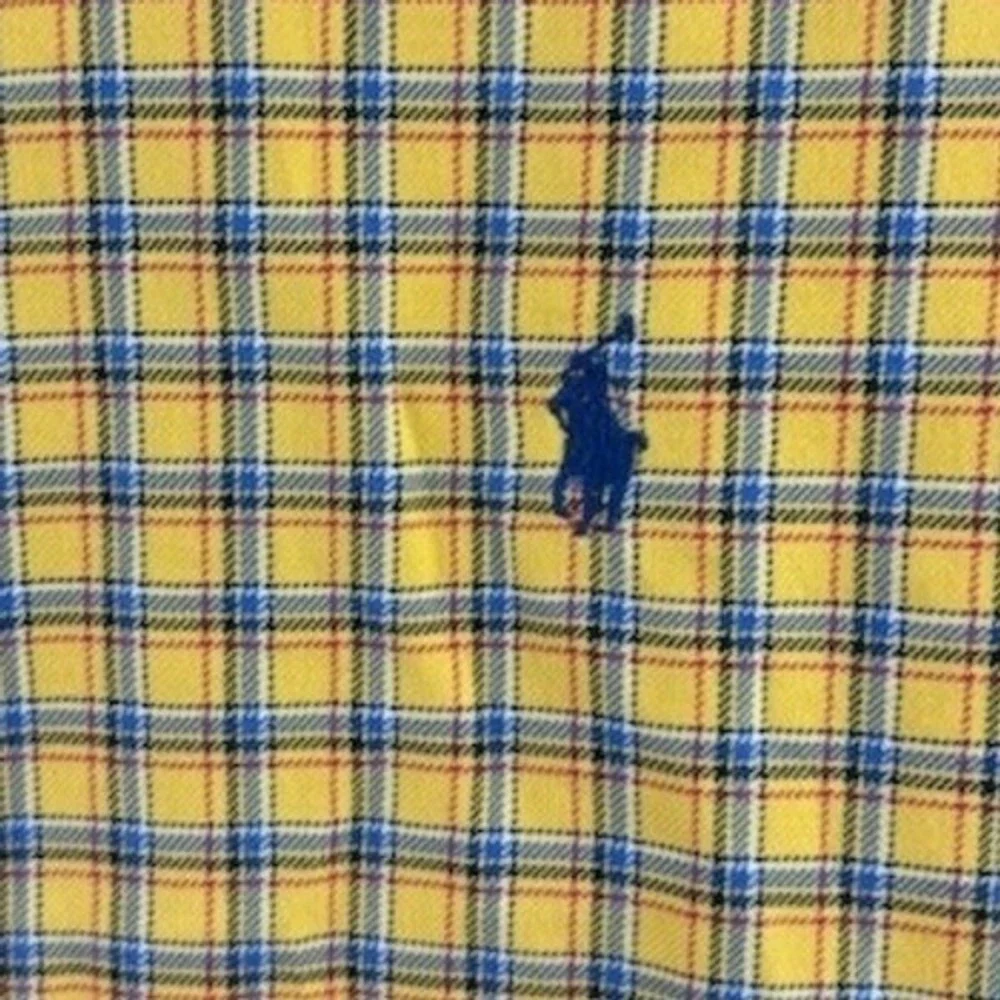 Ralph Lauren Shirt Men's Size Medium Yellow Flannel Classic Fit Button Down‎